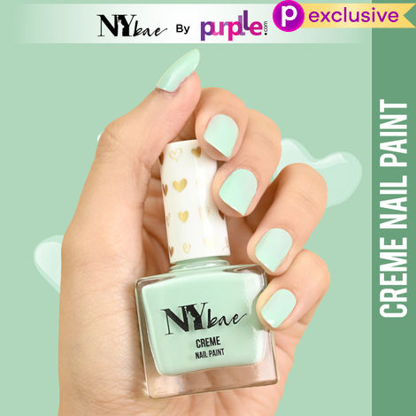 Buy NY Bae Creme Nail Paint - Tea Green 01 (10 ml) | Green | Rich Pigment | Chip-proof | Full Coverage | Travel Friendly | Vegan-Purplle