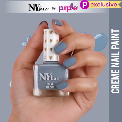 Buy NY Bae Creme Nail Paint - Stone Blue 11 (10 ml) | Blue | Rich Pigment | Chip-proof | Full Coverage | Travel Friendly | Vegan-Purplle