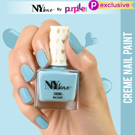 Buy NY Bae Creme Nail Paint - Azure Blue 12 (10 ml) | Blue | Rich Pigment | Chip-proof | Full Coverage | Travel Friendly | Vegan-Purplle