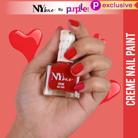 Buy NY Bae Creme Nail Paint - Imperial Red 28 (10 ml) | Red | Rich Pigment | Chip-proof | Full Coverage | Travel Friendly | Vegan-Purplle