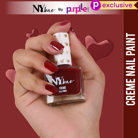Buy NY Bae Creme Nail Paint - Sangria Red 30 (10 ml) | Red | Rich Pigment | Chip-proof | Full Coverage | Travel Friendly | Vegan-Purplle