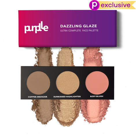 Buy Purplle Dazzling Glaze Ultra Complete Face Palette - Long Lasting | Matte | Shimmer | Buildable Coverage | High Pi gmentation (12 gm)-Purplle