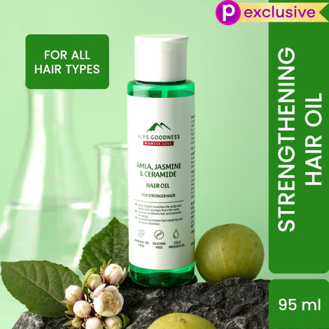 Buy Alps Goodness Amla, Jasmine & Ceramide Hair Oil for Stronger Hair (95 ml)| Lightweight Oil| Light oil for everyday use| Silicone Free, Sulphate Free, Mineral Oil Free, Vegan, Cruelty Free-Purplle