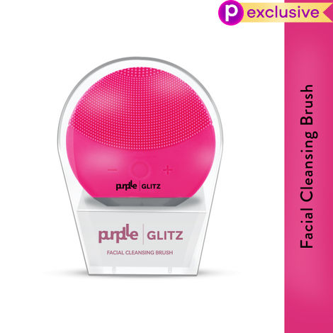 Buy Purplle Glitz Facial Cleansing Brush | Face Appliance | Smoothening | Combats Pollution | Portable | Removes dead skin cells | Multiple speeds 1 Pc-Purplle