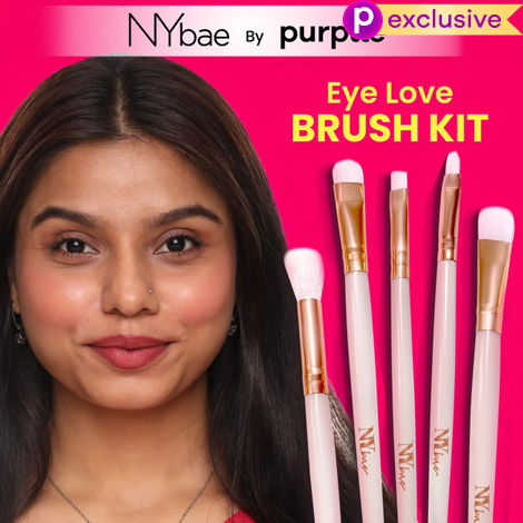 Buy NY Bae Eye Love Brush Set | Blending Brush | Small Angled Brush | Precision Brush | Fluffy Brush | Eyeshadow C Brush | Fine & Soft Bristles Pack of 5-Purplle
