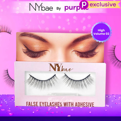 Buy NY Bae Eye Love False Eyelashes With Adhesive | Easy Application | Comfortable | Long Staying - High Volume 02 - 1 Pair-Purplle