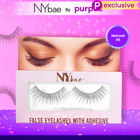 Buy NY Bae Eye Love False Eyelashes With Adhesive | Easy Application | Comfortable | Long Staying - Natural 05 - 1 Pair-Purplle