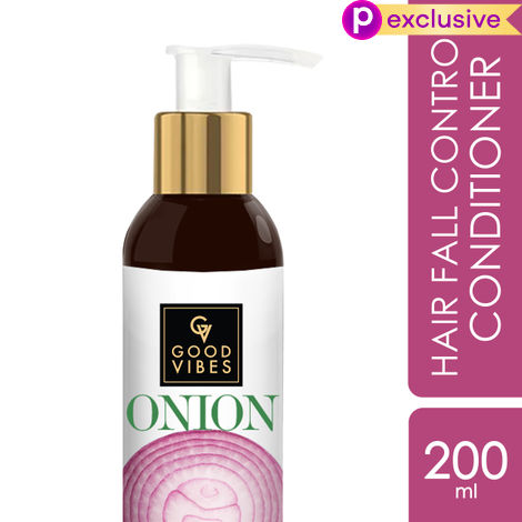 Buy Good Vibes Onion Hair Fall Control Conditioner | Hair Growth, Strengthening | No Parabens, No Animal Testing (200ml)-Purplle