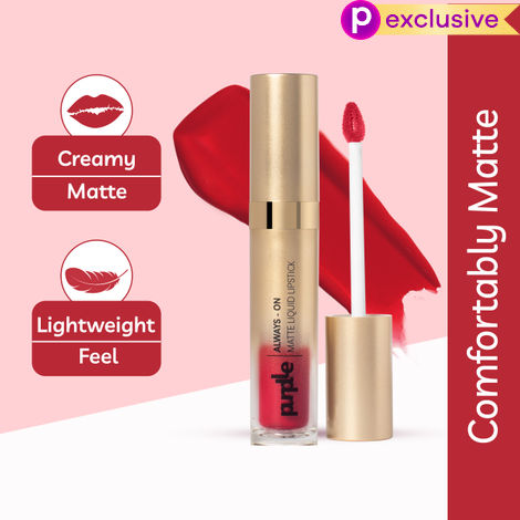 Buy Purplle Always - On Matte Liquid Lipstick - Rustic Wine 12(6.5 ml)-Purplle