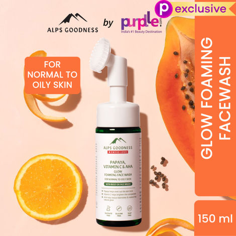 Buy Alps Goodness Papaya, Vitamin C & AHA Glow Foaming Face Wash For Normal to Oily Skin (150 ml)-Purplle
