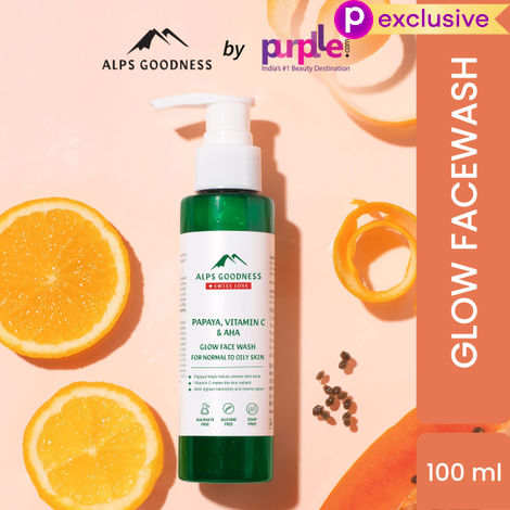 Buy Alps Goodness Vitamin C Glow Face Wash For Normal to Oily Skin with Papaya & AHA (100 ml)| Sulphatefree, Soap Free, Silicone Free, Paraben Free, Mineral Oil Free | Gentle Face Cleanser| Vitamin C Face Wash| De tan| Tan Removal-Purplle