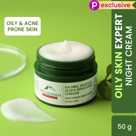 Buy Alps Goodness Tea Tree, Salicylic Acid & Apple Cider Vinegar Acne Control Night Cream for Oily Skin (50 gm) |Moisturizer for Face| Moisturizer for Oily Skin | Oil Free Moisturizer | Acne Treatment Night Cream-Purplle