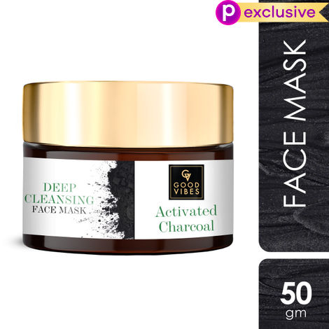 Buy Good Vibes Activated Charcoal Deep Cleansing Face Mask | Anti-Acne, Softening | With Liquorice | No Parabens, No Sulphates, No Mineral Oil (50 gm)-Purplle