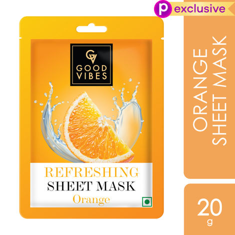 Buy Good Vibes Orange Refreshing Sheet Mask | Rejuvenating, For Glowing Skin | Vegan, No Parabens, No Sulphates, No Alcohol, No Animal Testing (20 gm)-Purplle