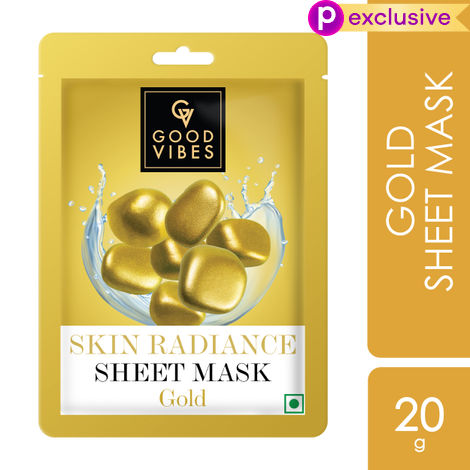 Buy Good Vibes Gold Skin Radiance Sheet Mask | Anti-Ageing, Moisturizing | Vegan, No Parabens, No Sulphates, No Mineral Oil, No Animal Testing (20 gm)-Purplle
