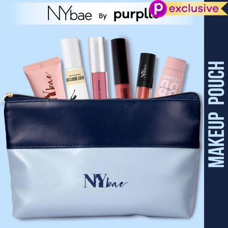Buy NY Bae Twin Hues Makeup Pouch | Makeup Bag | Dual Tone | Blue | Multi Purpose | Travel Friendly - Blues 02-Purplle