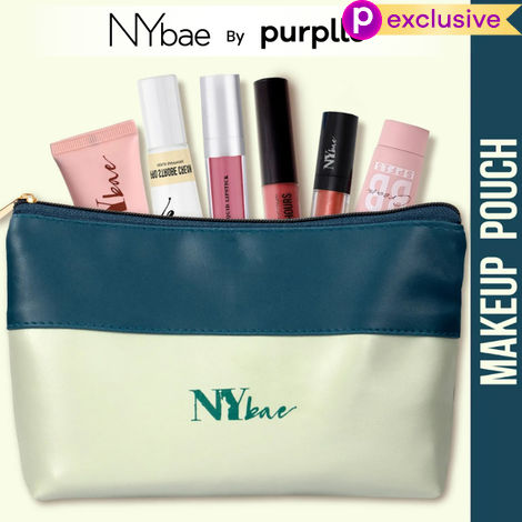 Buy NY Bae Twin Hues Makeup Pouch | Makeup Bag | Dual Tone | Green & Blue | Multi Purpose | Travel Friendly - Earthy 03-Purplle