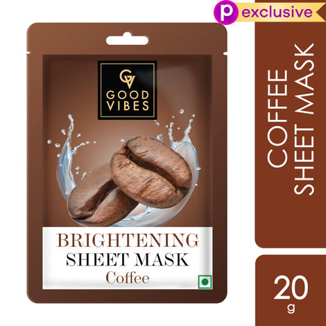 Buy Good Vibes Coffee Brightening Sheet Mask | Nourishing, Softening | Vegan, No Parabens, No Sulphates, No Mineral, No Animal Testing (20 gm)-Purplle