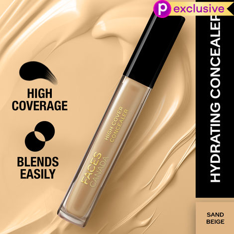 Buy FACES CANADA High Cover Concealer - Sand Beige 01, 4 ml | Natural Finish Liquid Concealer | Blends Easily | Covers Spots, Blemishes & Dark Circles | Shea Butter & Vitamin E-Purplle