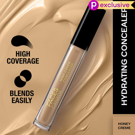 Buy FACES CANADA High Cover Concealer - Honey Creme 02, 4 ml | Natural Finish Liquid Concealer | Blends Easily | Covers Spots, Blemishes & Dark Circles | Shea Butter & Vitamin E-Purplle