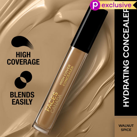 Buy FACES CANADA High Cover Concealer - Walnut Spice 05, 4 ml | Natural Finish Liquid Concealer | Blends Easily | Covers Spots, Blemishes & Dark Circles | Shea Butter & Vitamin E-Purplle