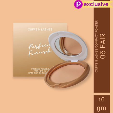 Buy Cuffs N Lashes Perfect Finish Pressed Powder Compact with SPF 15, 03 Fair, (16 gm)-Purplle