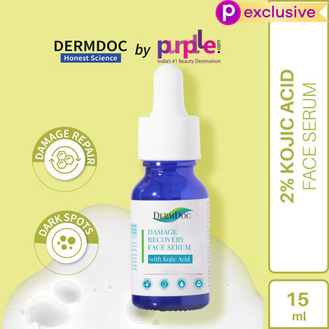 Buy DermDoc by Purplle Damage Recovery Face Serum with Kojic Acid (15ml) | For All Skin Types | Anti Blemish Serum, kojic acid serum | fairness serum | skin brightening serum | damage recovery serum-Purplle