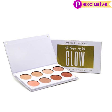 Buy Cuffs N Lashes Northern Lights Glow 8 Color Highlighter Palette 250 gm-Purplle