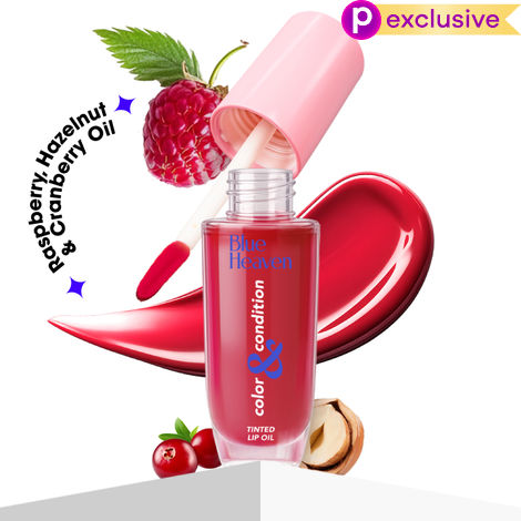 Buy Blue Heaven Color & Condition tinted lip oil for women, lip gloss infused with Cranberry, Raspberry & Hazelnut oil, Hydrating & Softening - Cranberry Red, 4.2 ml-Purplle