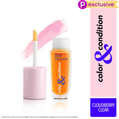 Buy Blue Heaven Color & Condition tinted lip oil for women, lip gloss infused with Cranberry, Raspberry & Hazelnut oil, Hydrating & Softening - Cloudberry Clear, 4.2 ml-Purplle
