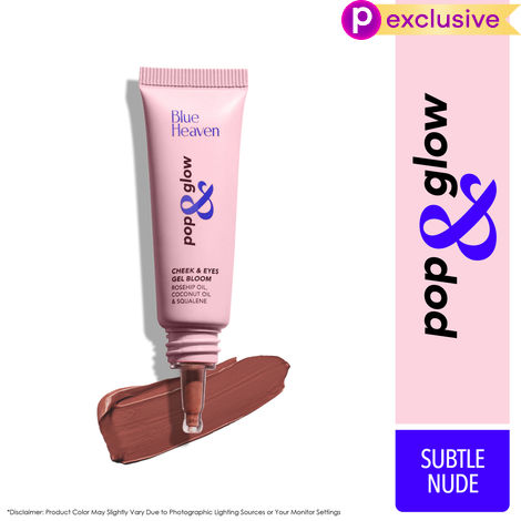 Buy Blue Heaven Pop & Glow Eye & Cheek tint blusher for face makeup, Blush enriched with Rosehip and Coconut oil - Subtle Nude, 12ml-Purplle