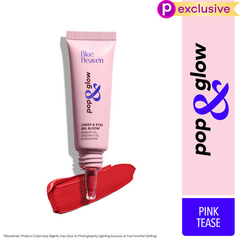 Buy Blue Heaven Pop & Glow Eye & Cheek tint blusher for face makeup, Blush enriched with Rosehip and Coconut oil - Pink Tease, 12ml-Purplle