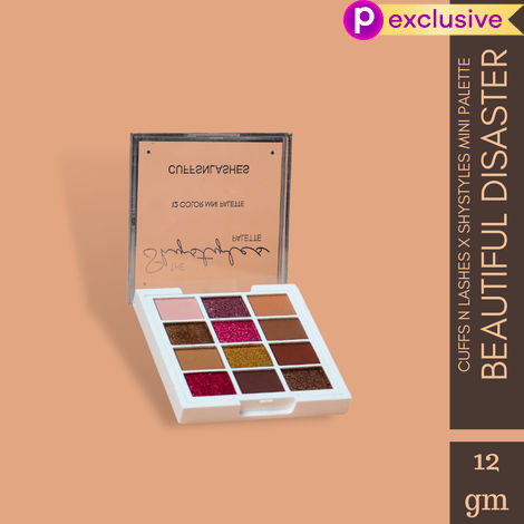 Buy Cuffs n Lashes x Shystyles | The Shystyles Palette | 12 Color Mini Palette - Beautiful Disaster - 12 gm-Purplle