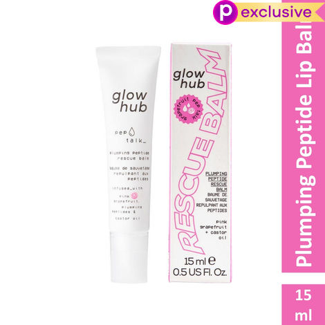 Buy Glow Hub | Pep Talk Lip Balm with Plumping Peptides (15 ml) | Castor Oil, Avocado, Rosehip Oil, Jojoba Oil | Nourishing, Hydrating, Softly Plumping-Purplle