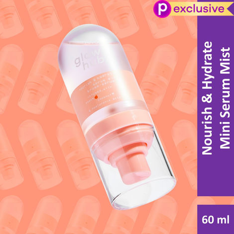 Buy Glow Hub | Mini Nourish & Hydrate Serum Mist (60 ml) | Hyaluronic acid, Peach extract & Coconut water | Glow enhancing, Hydrating, Nourishing-Purplle