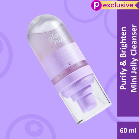 Glow Hub | Mini Purify & Brighten Jelly Cleanser (60 ml) | Black tea extract, Blueberry | Brightening, Detoxifying | Dull & Breakout prone skin