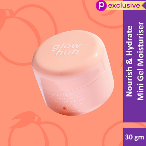 Buy Glow Hub | Mini Nourish & Hydrate Gel Moisturiser (30 gm) | Hyaluronic acid, Peach extract & Coconut water | Glow enhancing, Hydrating, Nourishing-Purplle