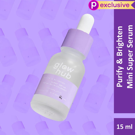 Buy Glow Hub | Mini Purify & Brighten Super Serum (15 ml) | Black tea extract, Blueberry, Salicylic Acid, Willow bark | Brightening, Detoxifying-Purplle