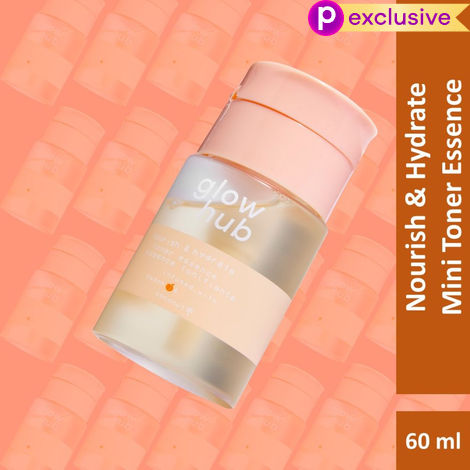 Buy Glow Hub | Mini Nourish & Hydrate Toner Essence (60 ml) | Hyaluronic acid, Peach extract, Coconut water, Aloe Vera | Glow enhancing, Hydrating, Nourishing-Purplle