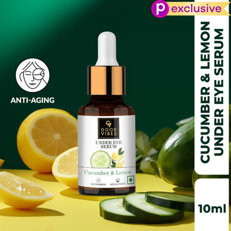 Buy Good Vibes Cucumber & Lemon Under Eye Serum | Anti-Ageing, Rejuvenating, Brightening | No Sulphates, No Parabens, No Animal Testing (10 ml)-Purplle