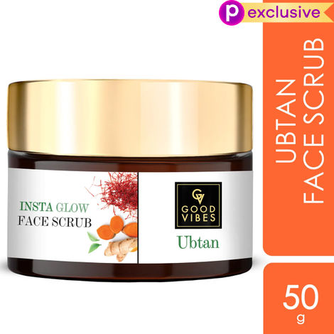 Buy Good Vibes Ubtan Insta Glow Face Scrub | Brightening, Detoxifying | No Parabens, No Sulphates, No Mineral Oil, No Animal Testing (50 gm)-Purplle