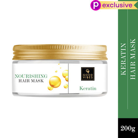 Buy Good Vibes Keratin Nourishing Hair Mask | With Shea Butter | Hair Shine, Softening | No Parabens, No Sulphates, No Animal Testing (200 gm)-Purplle