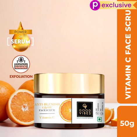 Buy Good Vibes Anti Blemish Glow Vitamic C Face Scrub | Clarifying, Hydrating | With Walnut Shell | No Parabens, No Sulphates, No Mineral Oil, No Animal Testing (50 gm)-Purplle
