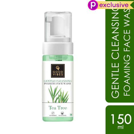 Buy Good Vibes Gentle Cleansing Foaming Face Wash Tea Tree (150 ml)-Purplle