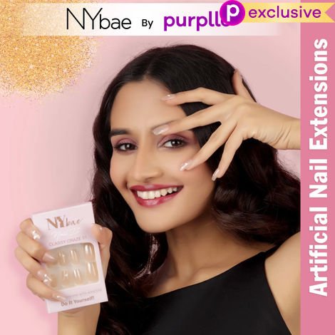 Buy NY Bae Nail It Nail Extensions With Adhesive - Classy Craze 01 | 24 Nails Set | Easy Application | Long lasting | Comfortable Wear-Purplle