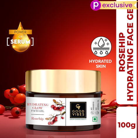 Buy Good Vibes Hydrating Glow Face Gel Rosehip | Brightening, Light weight, Oil free (100 gm)-Purplle