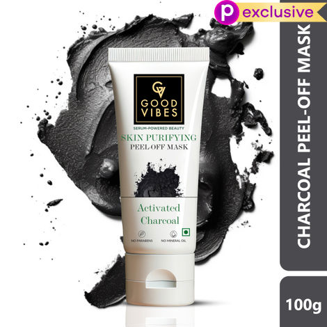 Buy Good Vibes Activated Charcoal Skin Purifying Peel Off Mask | Deep Pore Cleansing, Purifying | No Parabens, No Sulphates, No Mineral Oil, No Animal Testing (100 gm)-Purplle