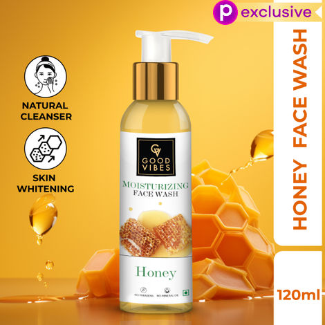 Buy Good Vibes Honey Moisturizing Face Wash | Lightening, Moisturizing | No Parabens, No Mineral Oil, No Animal Testing (120 ml)-Purplle