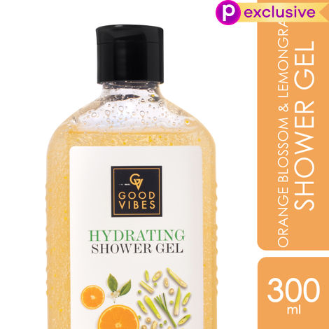 Buy Good Vibes Orange Blossom & Lemongrass Hydrating Shower Gel With Rosemary Leaf Oil (Body Wash) (300 ml)-Purplle