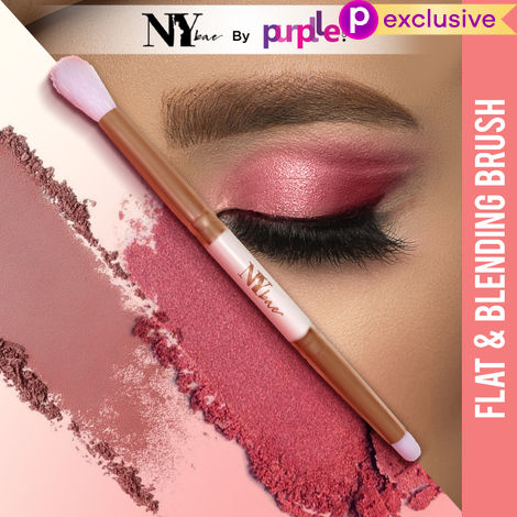 Buy NY Bae Eye Love Dual Brush- Flat & Blending | Eyeshadow Brush | Multipurpose| Smooth Blending | Even Application | Fine & Soft Bristles - 1 Pc-Purplle